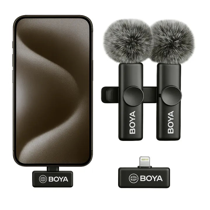 BOYA BY-F10 Wireless Mic 2.4GHz 25ms Low Latency | Type-C Lavalier Microphone for Android Mobile, YouTube, Vlogging, Sound System | 20M Range | Ideal for Recording, Streaming & Video Shoots | Original BOYA Mic