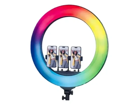 Plokama 45CM RGB LED Ring Light 17.5-Inch | Dimmable Multicolor & Warm/Cool/Neutral White Light | Wireless Remote | 3 Mobile Holders | 360° Adjustable Mount | USB Powered for TikTok, YouTube & Live Streaming