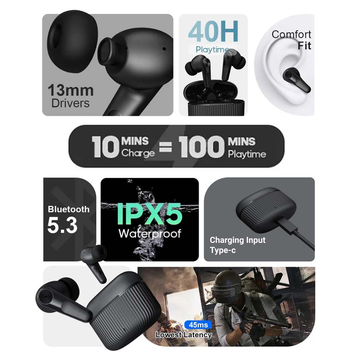 AIRVIBE EARBUDS - Gray