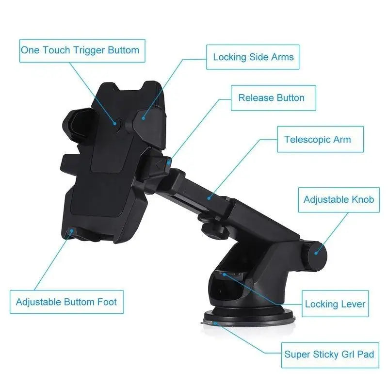 Universal In-Car Phone Holder with Suction Mount