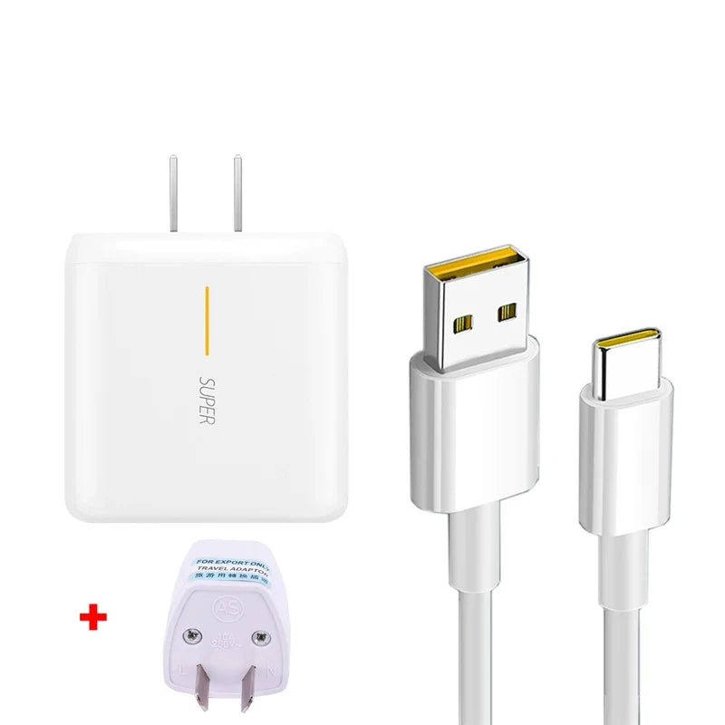 65W Supervooc 2.0 Fast Charger For OPPO Find X2 Pro Reno 5 5G 3 4 Pro Ace 2 X20 X2 Realme X50 Pro RX17 Pro 1.5M Type-C Cable