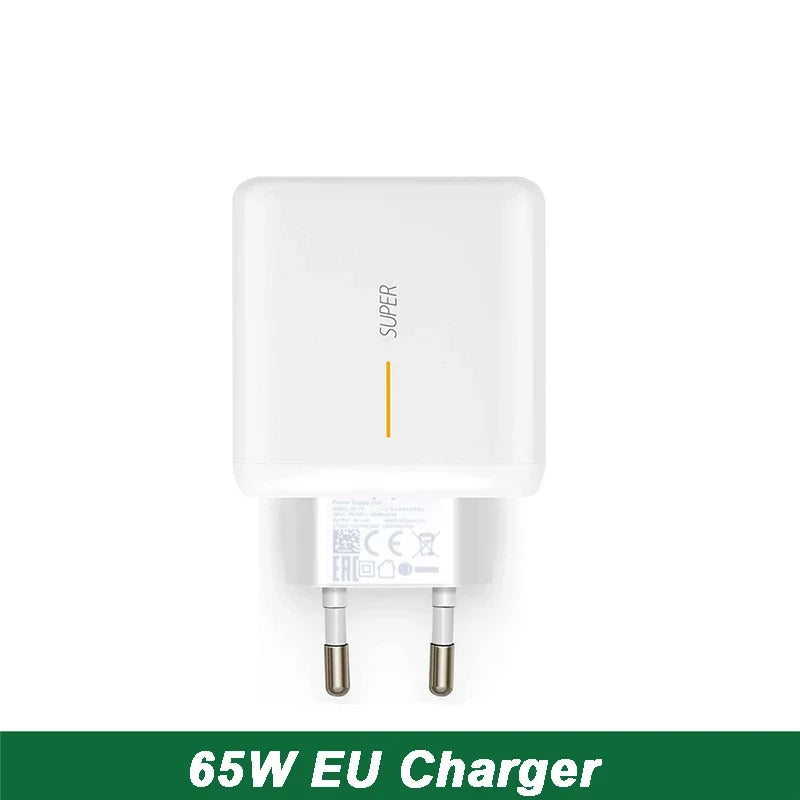 65W Supervooc 2.0 Fast Charger For OPPO Find X2 Pro Reno 5 5G 3 4 Pro Ace 2 X20 X2 Realme X50 Pro RX17 Pro 1.5M Type-C Cable