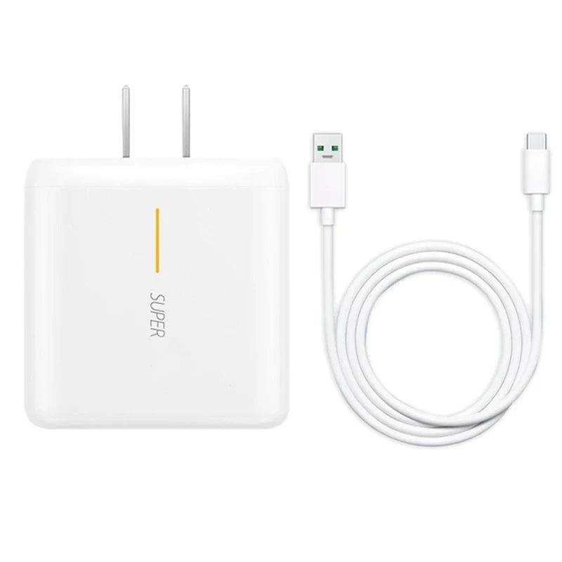 65W Supervooc 2.0 Fast Charger For OPPO Find X2 Pro Reno 5 5G 3 4 Pro Ace 2 X20 X2 Realme X50 Pro RX17 Pro 1.5M Type-C Cable