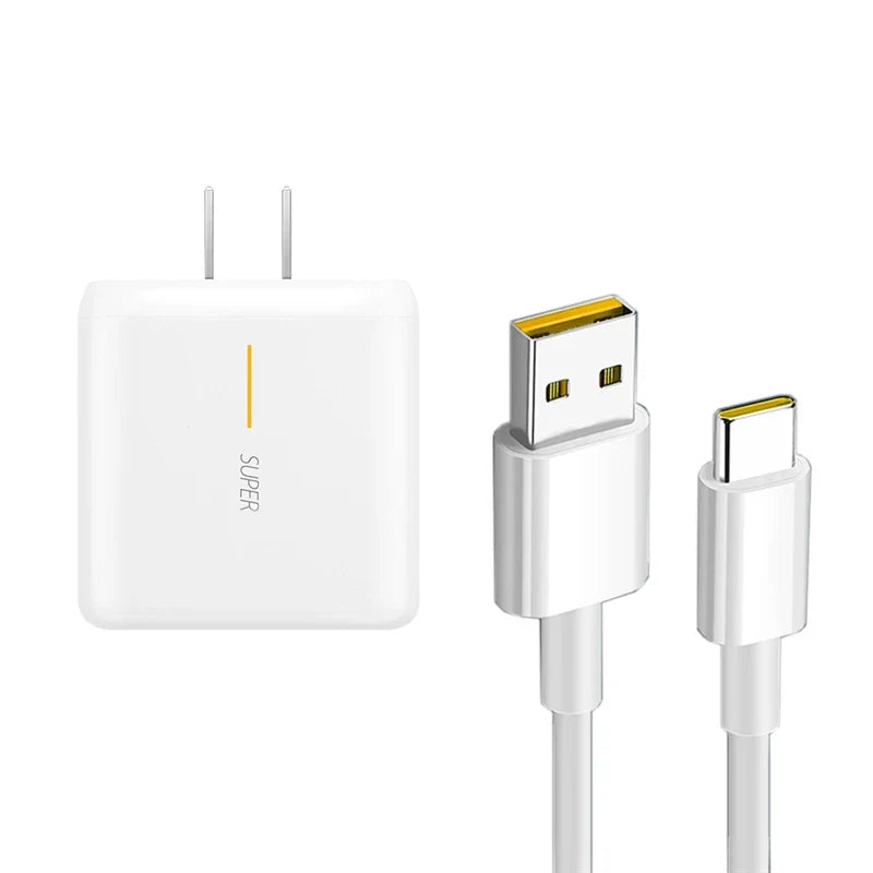 65W Supervooc 2.0 Fast Charger For OPPO Find X2 Pro Reno 5 5G 3 4 Pro Ace 2 X20 X2 Realme X50 Pro RX17 Pro 1.5M Type-C Cable