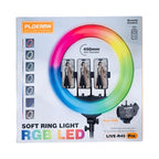 Plokama 45CM RGB LED Ring Light 17.5-Inch | Dimmable Multicolor & Warm/Cool/Neutral White Light | Wireless Remote | 3 Mobile Holders | 360° Adjustable Mount | USB Powered for TikTok, YouTube & Live Streaming