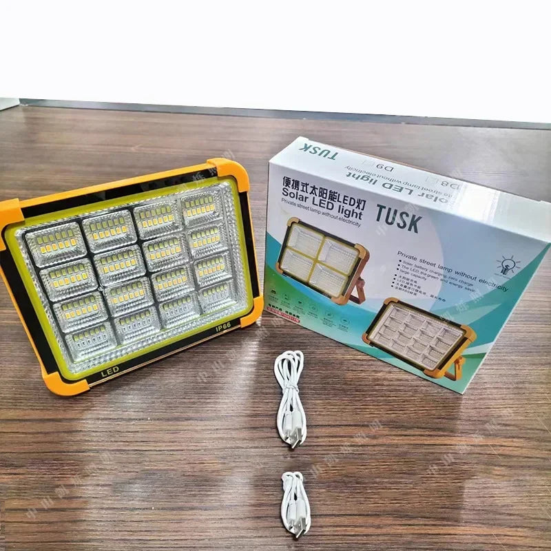15000LM USB Rechargeable LED Solar Flood Light 2000Watt with Magnet Strong Light Portable Camping Tent Lamp Work Repair Lighting