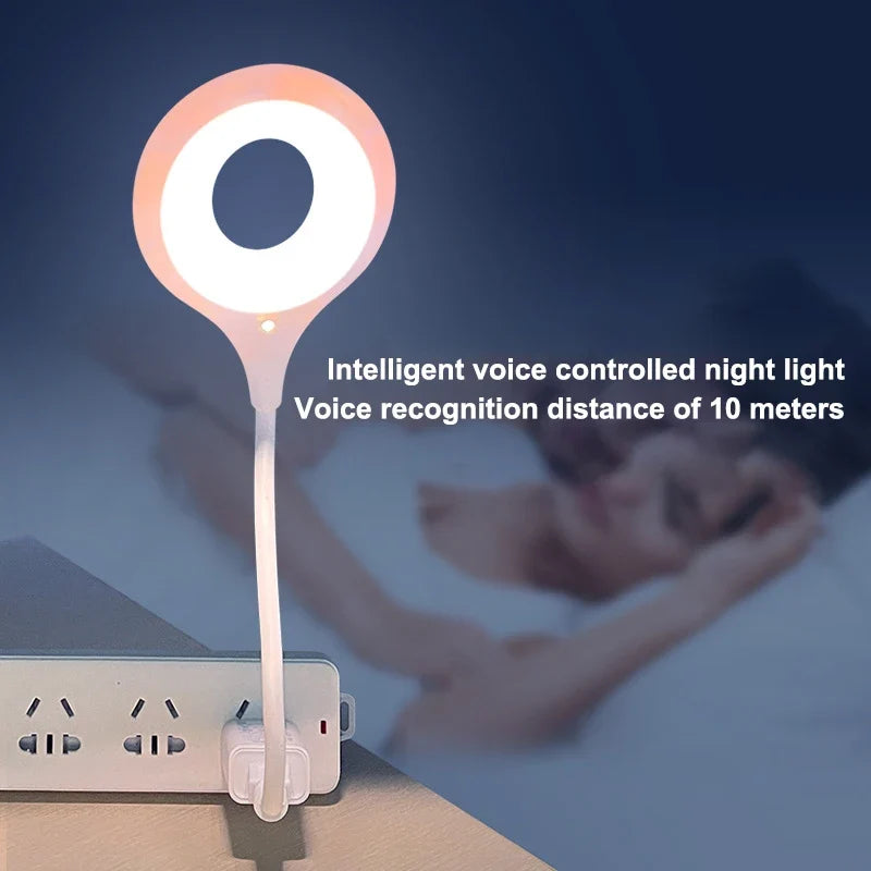 Intelligent Voice Controlled Night Light Portable LED Book Light USB Flexo Led Desk Lamp Intelligent Voice Reading Lamp USB Link