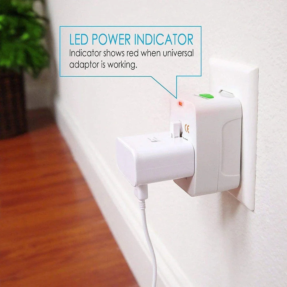 Universal Travel Adapter with Dual USB-C Fast Charging