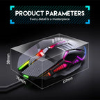 New Ergonomic Wired Gaming Mouse USB Computer Mouse Gaming RGB Mause Gamer Mouse 6 Button LED Silent Mice for PC Laptop