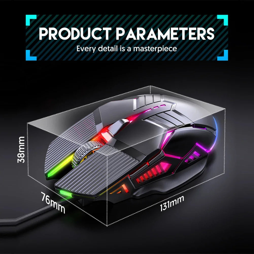 New Ergonomic Wired Gaming Mouse USB Computer Mouse Gaming RGB Mause Gamer Mouse 6 Button LED Silent Mice for PC Laptop