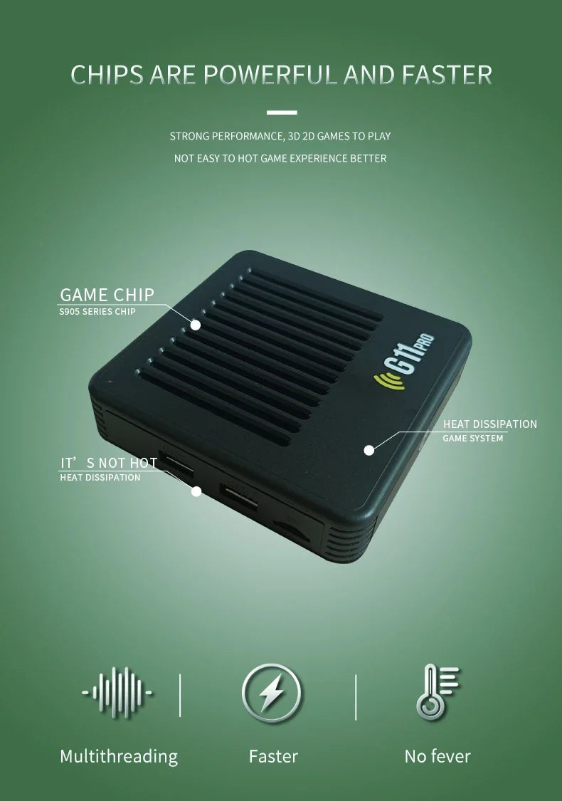 G11 Pro 4K Retro Game Stick Console – 40,000+ Games