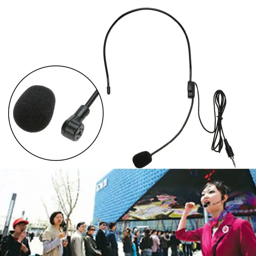 Portable Wired Microphone Head-mounted 3.5mm Plug Headset Microphone Interview Speech Teaching Stage Speaker Speech Headset Mic