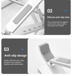 For Macbook Laptop Stand Folding Adjustable Aluminum Computer Pc Tablet Stand Notebook Tablelaptop Holder Heat Dissipation