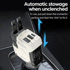 Retractable 4-in-1 Fast Car Charger with Digital Display