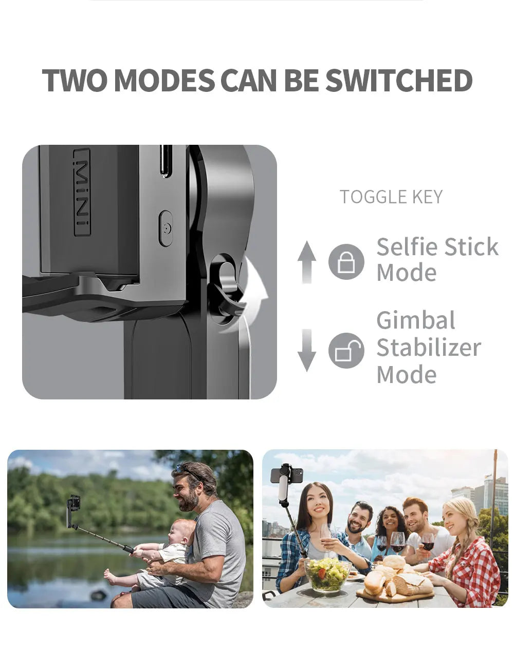 Handheld Gimbal Stabilizer Selfie Stick Tripod with Removable Fill Light Wireless Remote Portable Phone Stand Holder