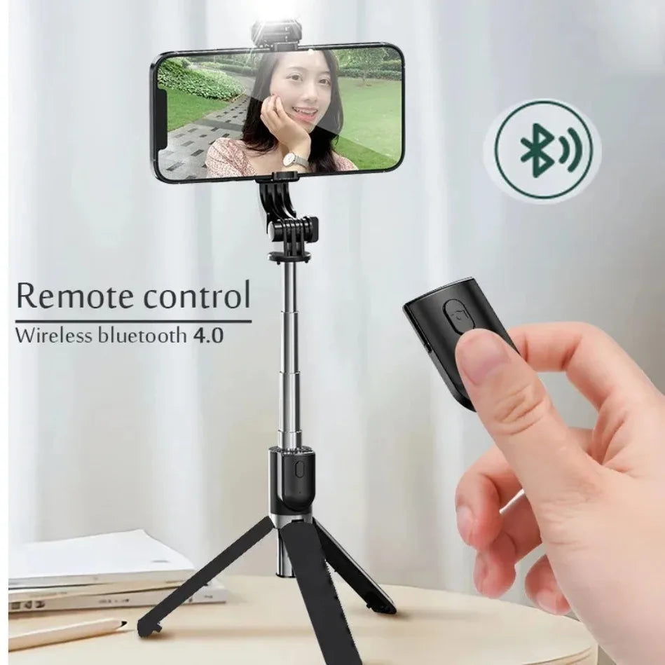 Wireless Bluetooth Selfie Stick Tripod with Fill Light