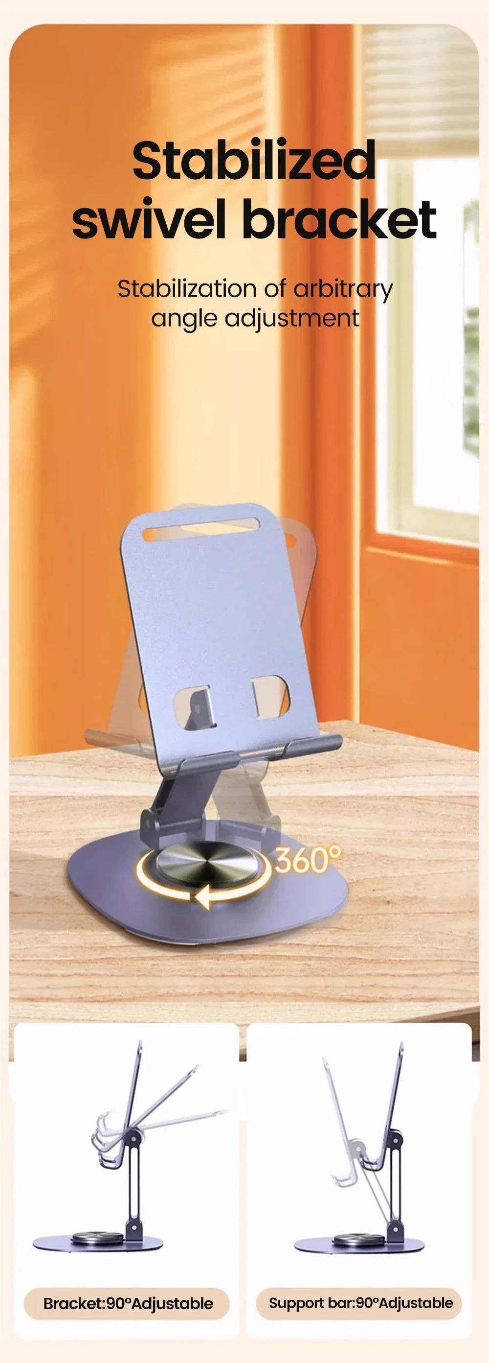 Foldable Mobile Phone Stand 360 Rotation Desktop Holder For iPad iPhone 15 14 13 Pro Samsung Tablet Cell Phone Portable Bracket