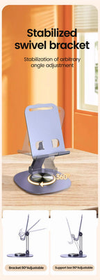 Foldable Mobile Phone Stand 360 Rotation Desktop Holder For iPad iPhone 15 14 13 Pro Samsung Tablet Cell Phone Portable Bracket