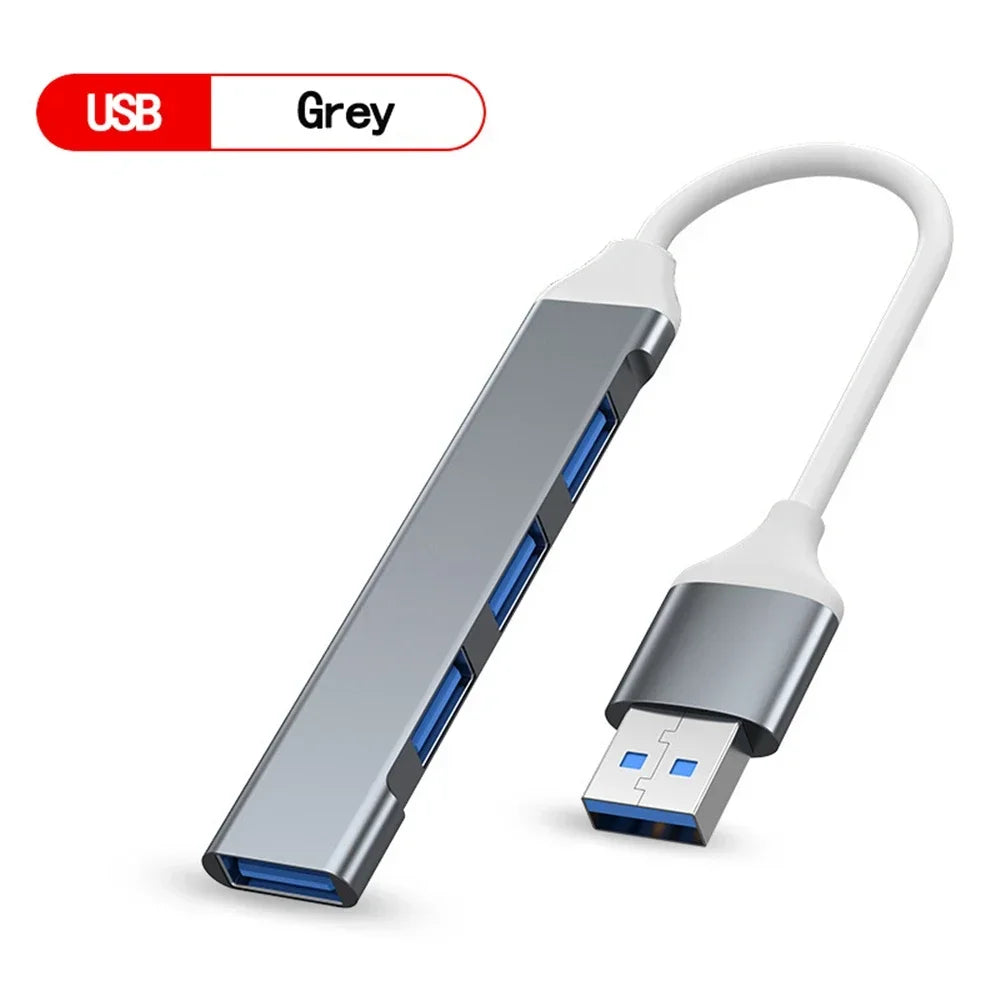 4-Port USB-C Hub Splitter Adapter for Laptop & Mobile