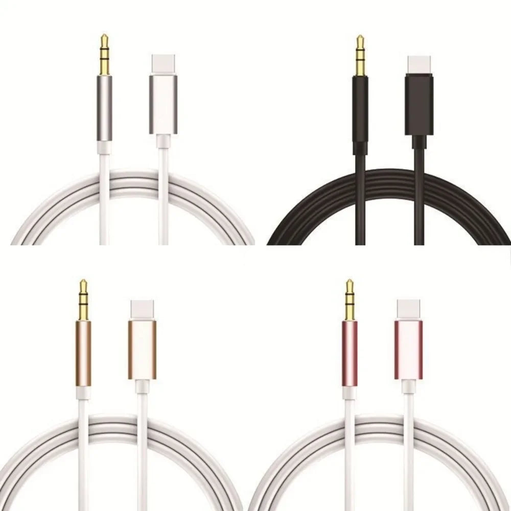 USB-C to 3.5mm AUX Audio Cable, Type-C Aux Adapter Converter for Car, Headphones & Speakers