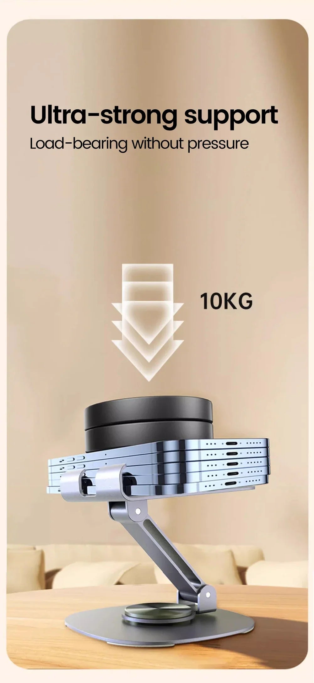 Foldable Mobile Phone Stand 360 Rotation Desktop Holder For iPad iPhone 15 14 13 Pro Samsung Tablet Cell Phone Portable Bracket