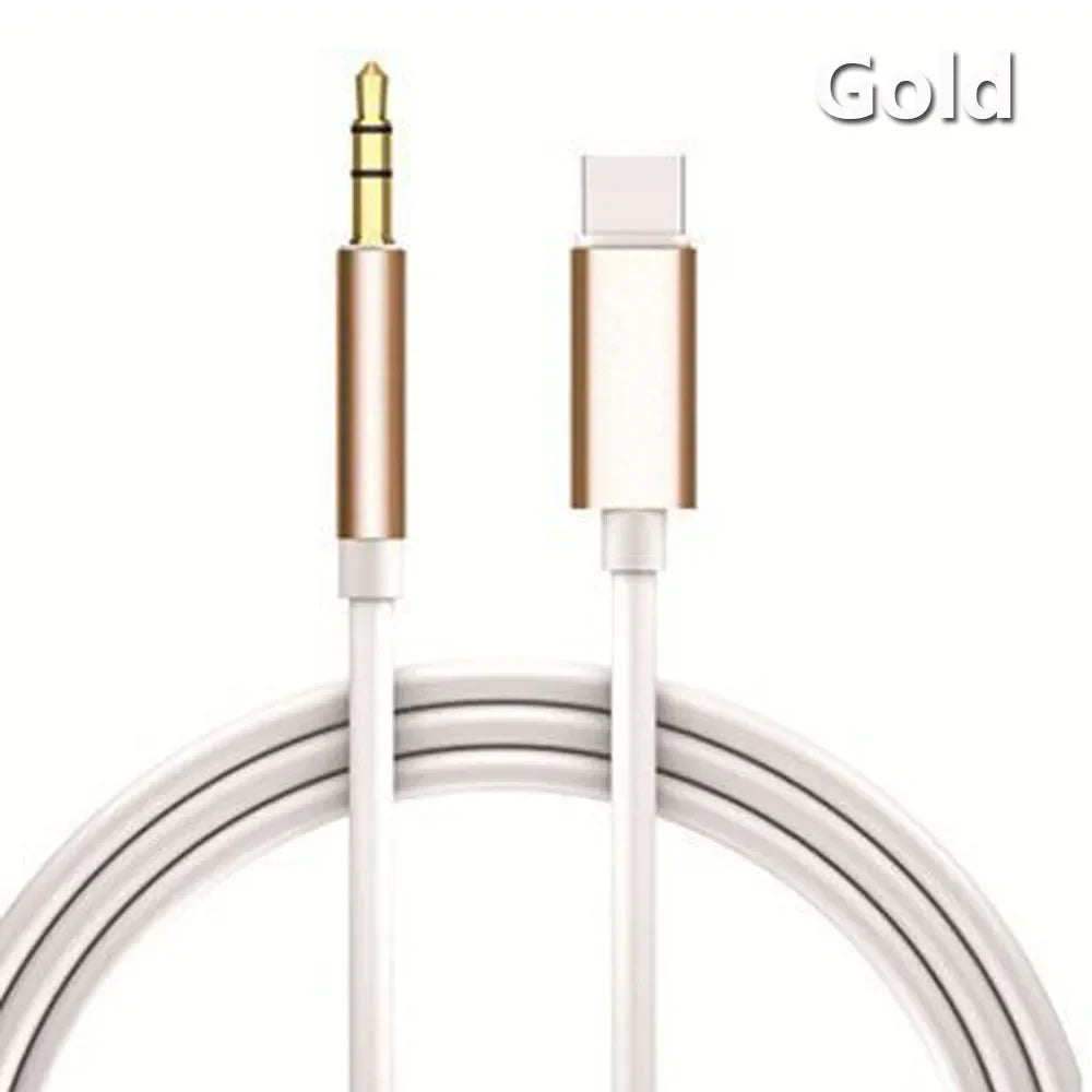 USB-C to 3.5mm AUX Audio Cable, Type-C Aux Adapter Converter for Car, Headphones & Speakers