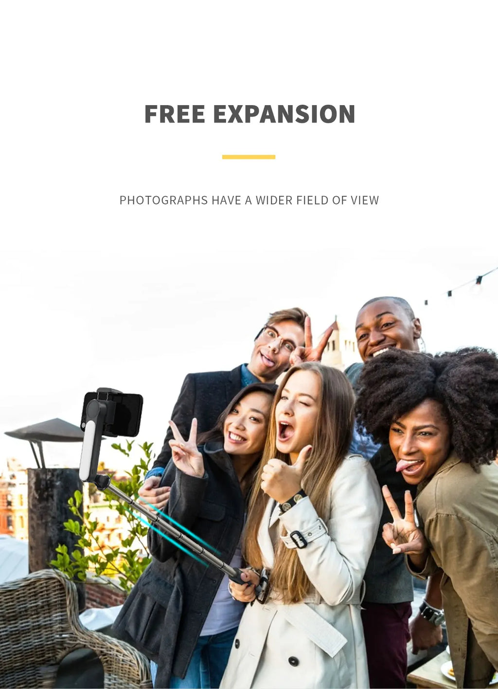 Handheld Gimbal Stabilizer Selfie Stick Tripod with Removable Fill Light Wireless Remote Portable Phone Stand Holder