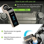 Car Bluetooth FM Transmitter Handsfree Bluetooth Receiver Car Kit Auto Cigarette Lighter USB MP3 Music Player for IPhone IPad