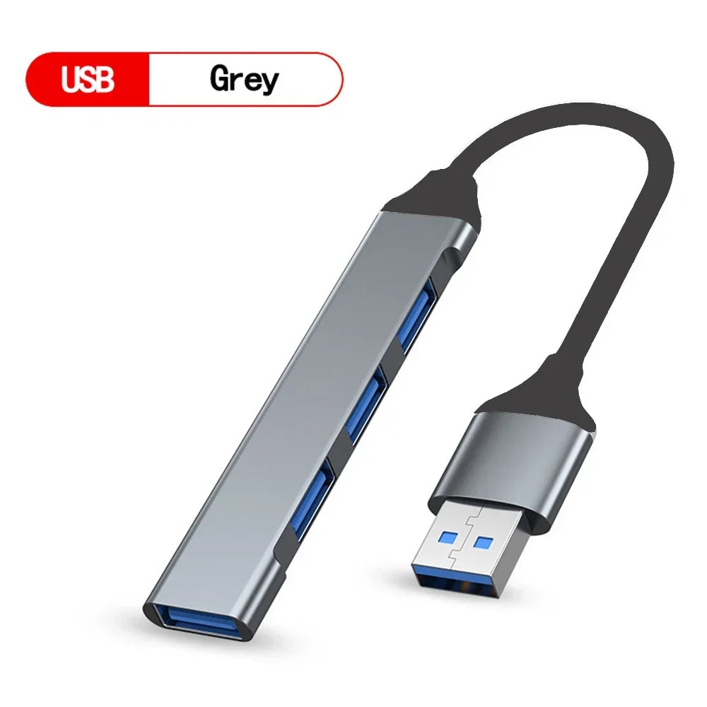 4-Port USB-C Hub Splitter Adapter for Laptop & Mobile