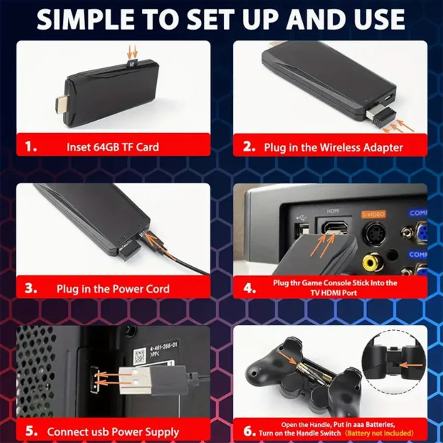 M8 4K Wireless Retro Game Stick – 20,000+ Games