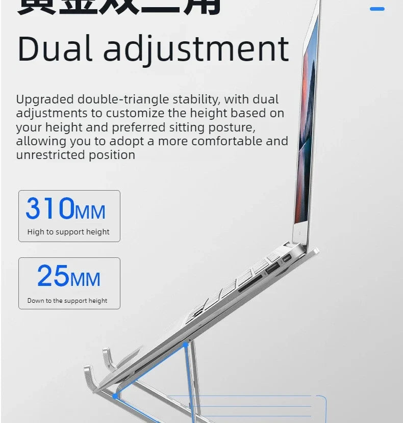 For Macbook Laptop Stand Folding Adjustable Aluminum Computer Pc Tablet Stand Notebook Tablelaptop Holder Heat Dissipation