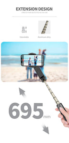Handheld Gimbal Stabilizer Selfie Stick Tripod with Removable Fill Light Wireless Remote Portable Phone Stand Holder
