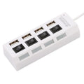 4 Ports USB HUB 2.0 Adapter Expander Multi USB Splitter Multiple Extender with LED Lamp Switch for PC Laptop