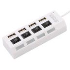 4 Ports USB HUB 2.0 Adapter Expander Multi USB Splitter Multiple Extender with LED Lamp Switch for PC Laptop