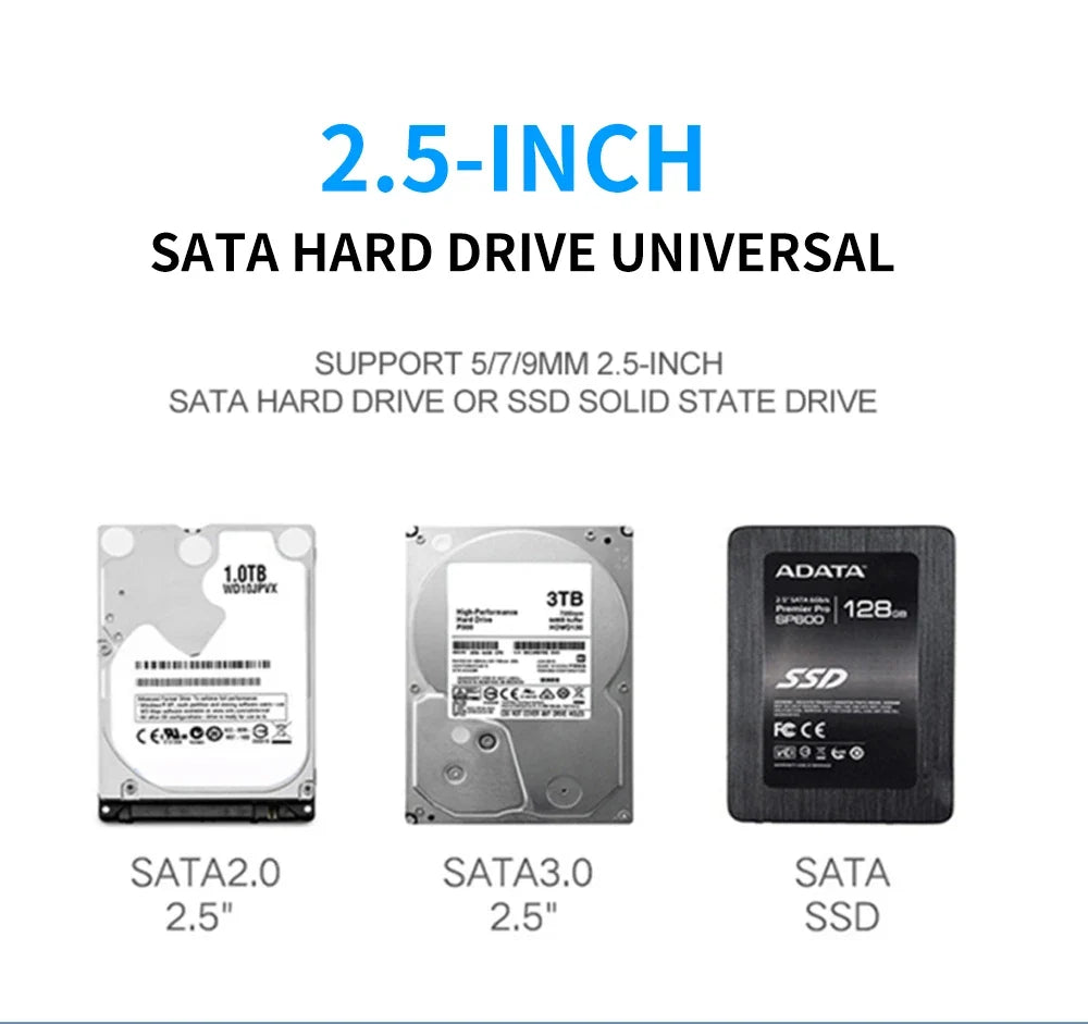 SATA To USB 3.0/Type-C/2 In 1 USB3.0 Type-C Cable Up To 6 Gbps For 2.5 Inch External HDD SSD Hard Drive SATA 3 22 Pin Adapter
