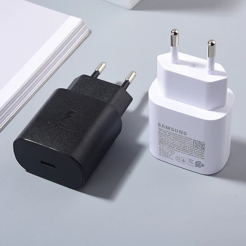 Original Samsung 25w Charger Type C Super Fast Charge Adapter For Galaxy S25 S24 Ultra S23 S22 Plus S21 S20 FE Note 10 20 Ultra