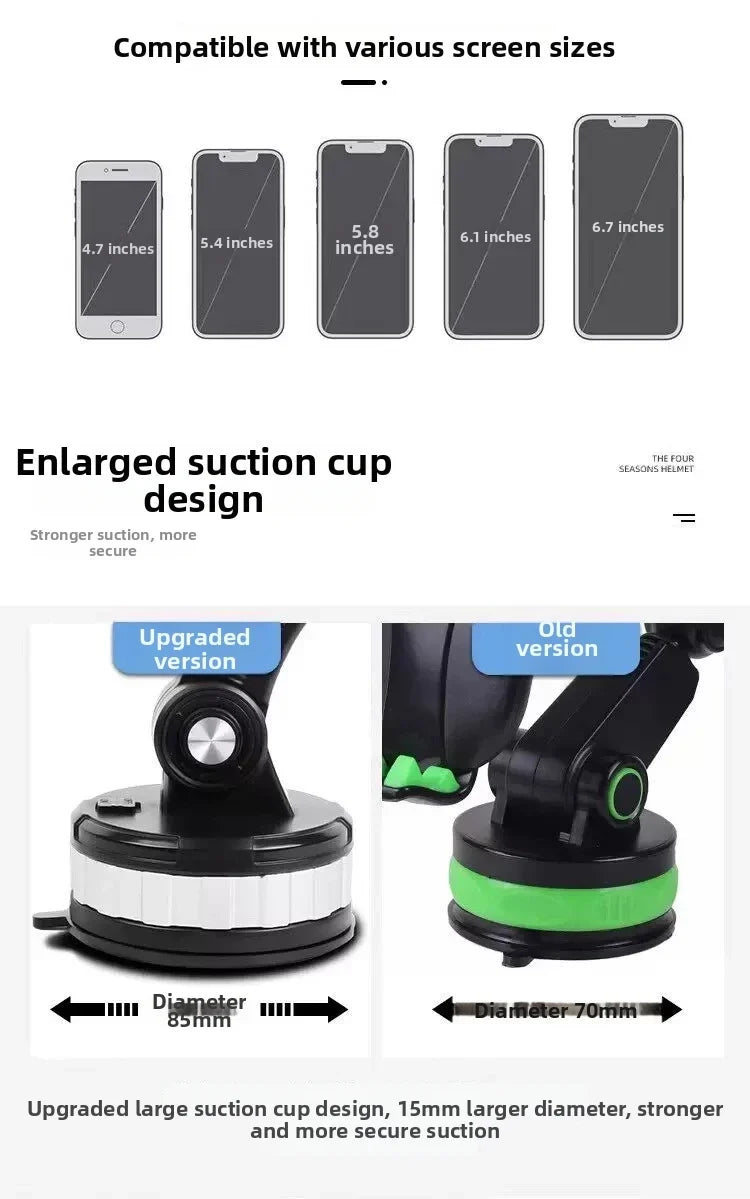 Car Mobile Phone Holder Dashboard Windshield Navigation Large Suction Cup Shockproof Car Truck New Suction Cup Style