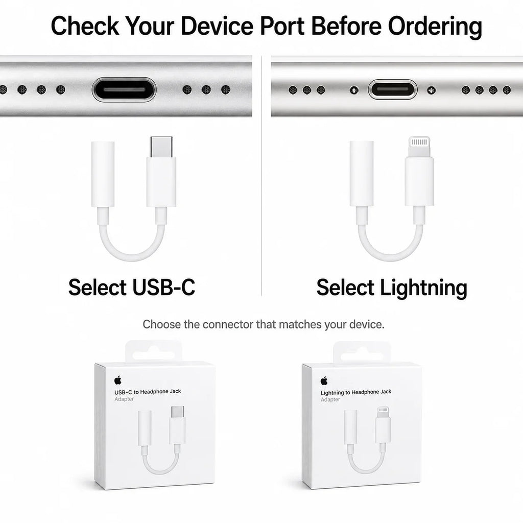 Official Apple USB-C Type-C Lightning to 3.5mm Headphone Jack Adapter & Wired EarPods Earphones with Remote Mic for iPhone iPad