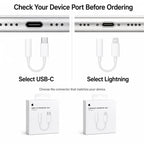 Official Apple USB-C Type-C Lightning to 3.5mm Headphone Jack Adapter & Wired EarPods Earphones with Remote Mic for iPhone iPad