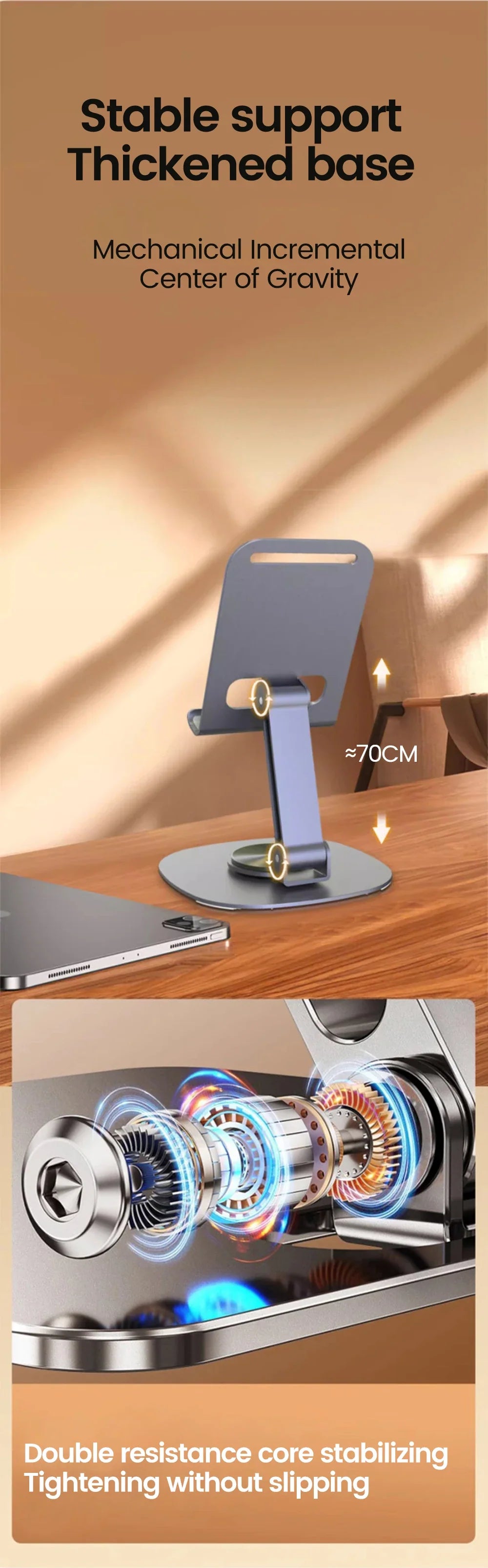 Foldable Mobile Phone Stand 360 Rotation Desktop Holder For iPad iPhone 15 14 13 Pro Samsung Tablet Cell Phone Portable Bracket