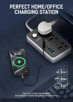 LDNIO Universal Power Strip TypeC 6 USB Port 3 Way AC Outlet 2M Extension Power Socket Charge Electrical Socket EU US UK Plug