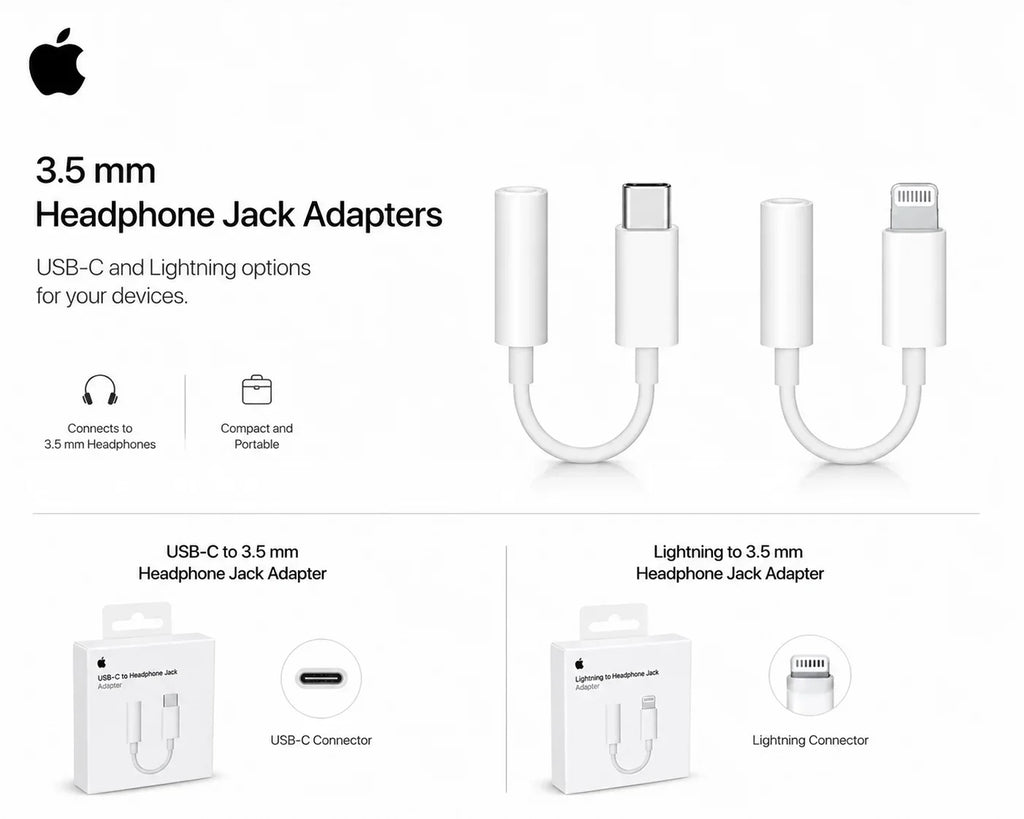 Official Apple USB-C Type-C Lightning to 3.5mm Headphone Jack Adapter & Wired EarPods Earphones with Remote Mic for iPhone iPad