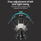 Retractable 4-in-1 Fast Car Charger with Digital Display