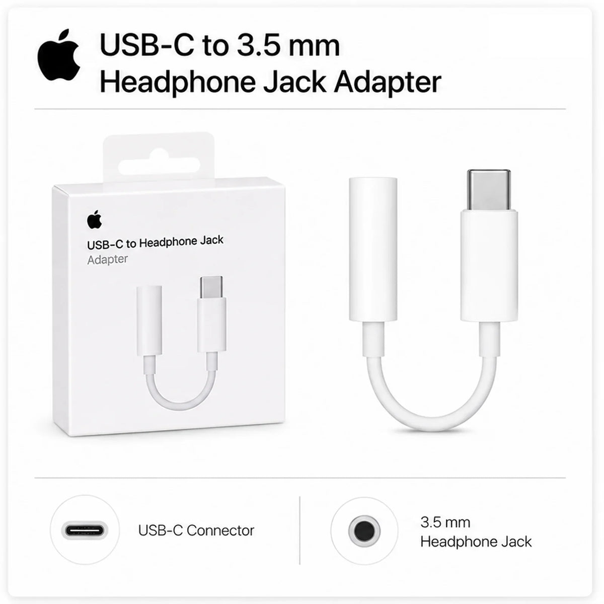 Official Apple USB-C Type-C Lightning to 3.5mm Headphone Jack Adapter & Wired EarPods Earphones with Remote Mic for iPhone iPad