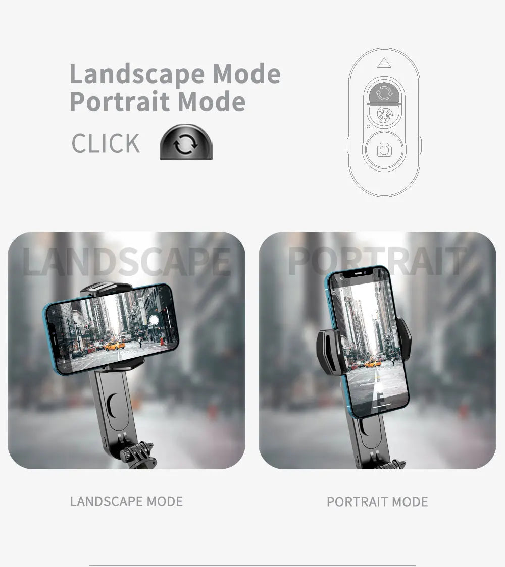 Handheld Gimbal Stabilizer Selfie Stick Tripod with Removable Fill Light Wireless Remote Portable Phone Stand Holder