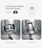 Handheld Gimbal Stabilizer Selfie Stick Tripod with Removable Fill Light Wireless Remote Portable Phone Stand Holder