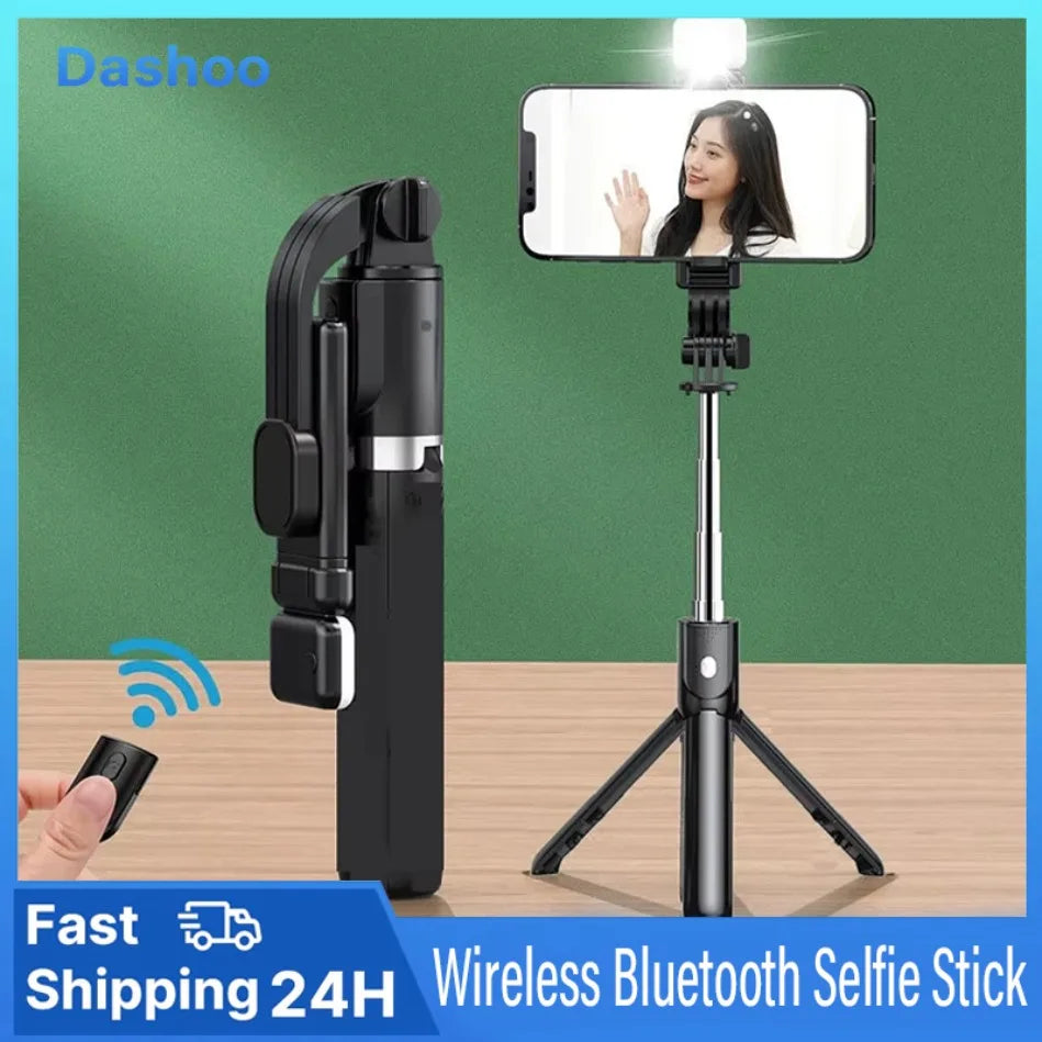 Wireless Bluetooth Selfie Stick Tripod with Fill Light
