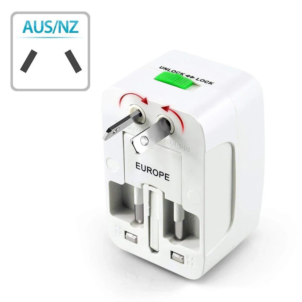 Universal Travel Adapter with Dual USB-C Fast Charging