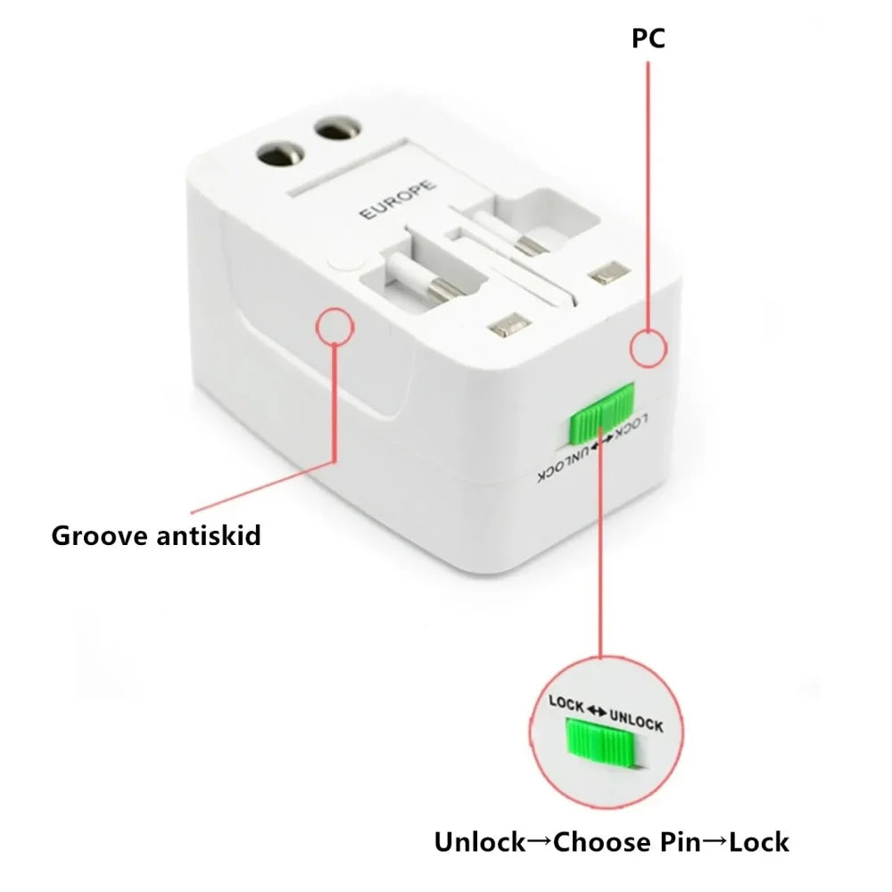 Universal Travel Adapter with Dual USB-C Fast Charging