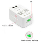 Universal Travel Adapter with Dual USB-C Fast Charging